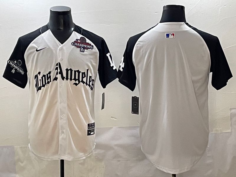 Men 2025 Los Angeles Dodgers Blank White black Five generations Joint Name Nike MLB Jersey style 112->los angeles dodgers->MLB Jersey
